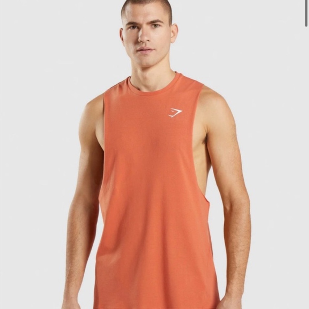 Men’s Gymshark Burnt Orange Mesh Lifting Tank